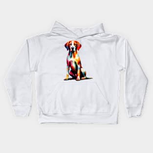 Artistic Braque du Bourbonnais in Colorful Splash Style Kids Hoodie